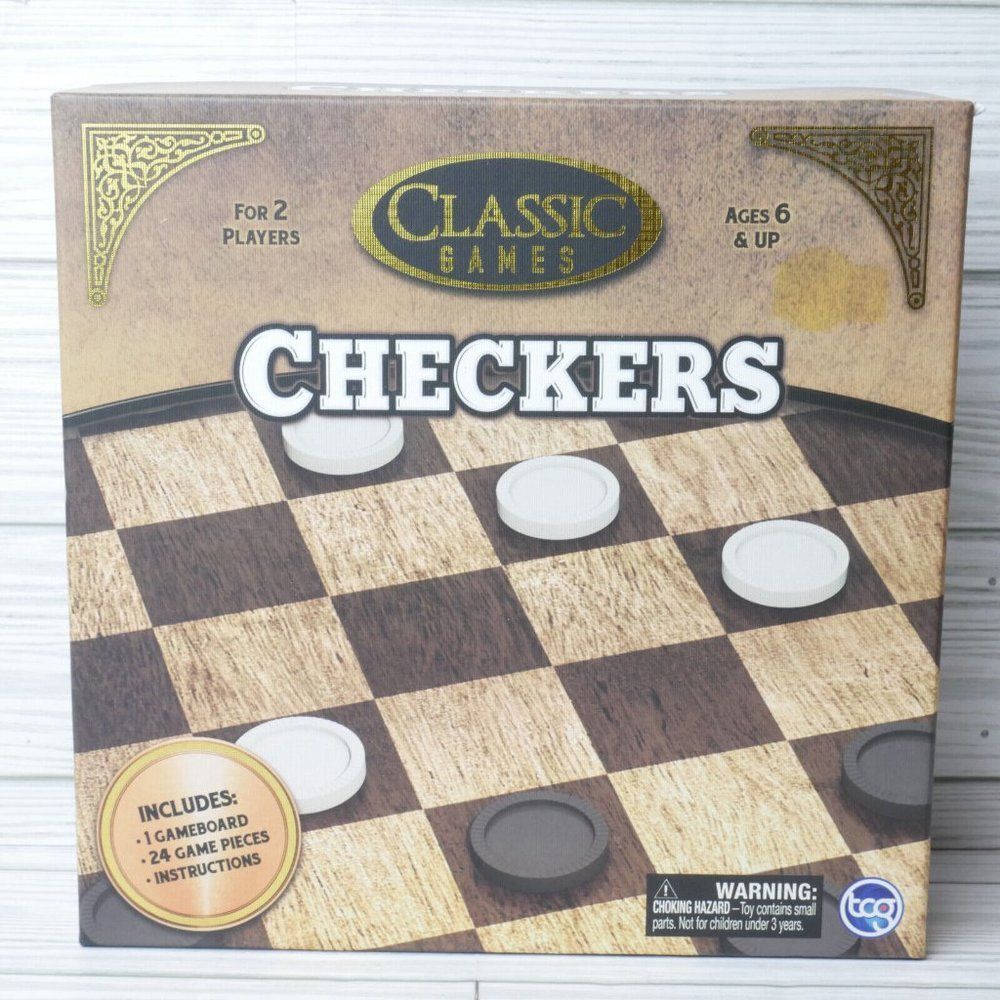 Classic Games Checkers For 2 Players Ages 6+ And Instructions 2020 NEW